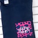 Monogrammed Personalized FABRIC Pocket T Shirt Tshirt Tee Initials Hot Pink Navy Lime Green