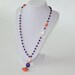 Vintage Pendant Amethyst Biwa Pearl Mexican Fire Opal Agate Asymmetrically Necklace