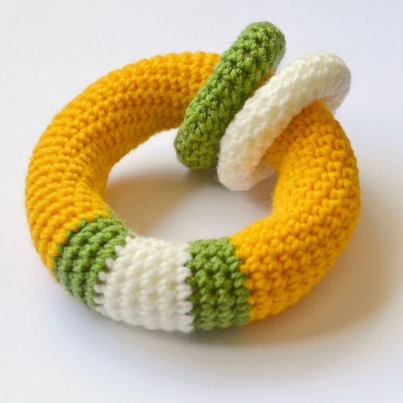Amigurumi Crochet Rattle Loop Baby Toy by Yillup on Etsy