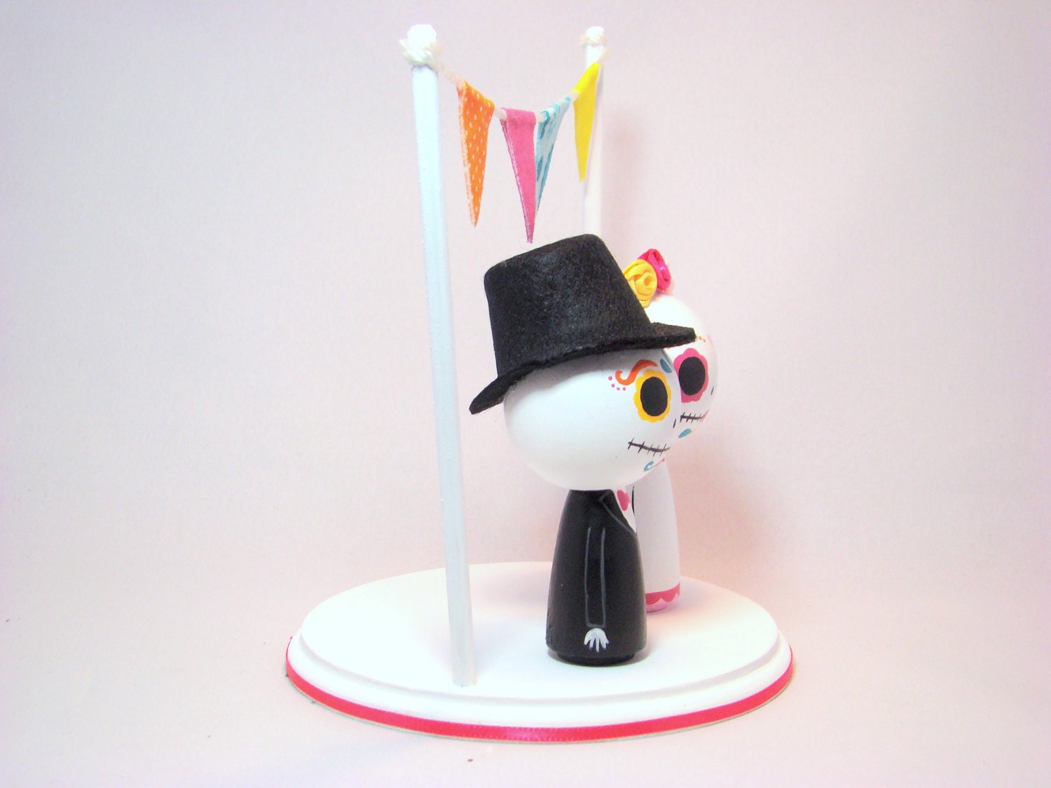 Day of the Dead Kokeshi Doll Wedding Cake Topper