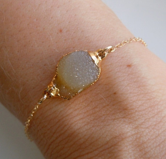 Druzy Bracelet in Pastel Yellow
