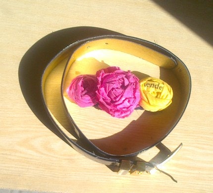 Belt. Belt with rosettes. Decoration expected,OOAK