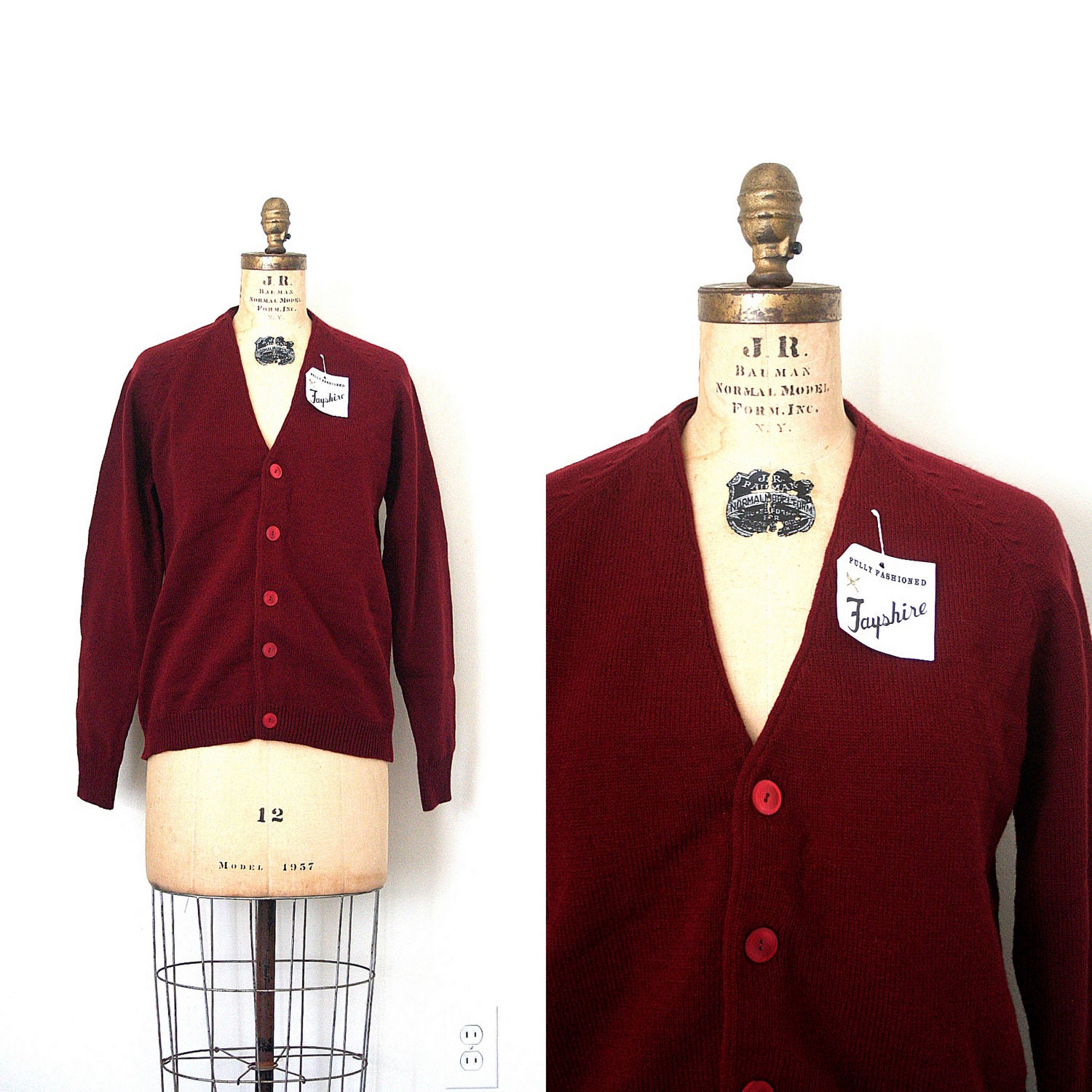 vintage cardigan sweater SCHOOL GIRL uniform COSPLAY / 1960's 70's deadstock