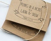 Wedding Thank You Notes -- Little Bird Banner Folded Notes & Envelopes in Kraft/Natural Brown -- Matching Set to Accompany Save the Dates