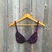 Vintage Bra, Victoria's Secret, Vintage Lingerie, Velvet Bra, Purple Bra, 1990s, Size 34B,