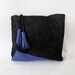 Cubist Leather Clutch - Electric Black