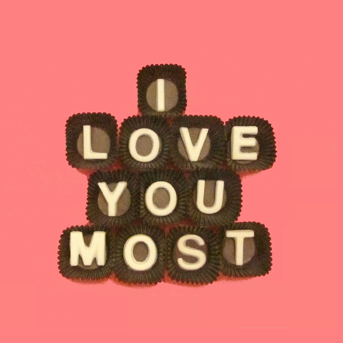 I Love You Most White Chocolate Letters-Anniversary Valentines Day Gift for Husband Boyfriend Men Women-Made to Order