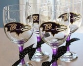Baltimore Ravens wineglass set of 4
