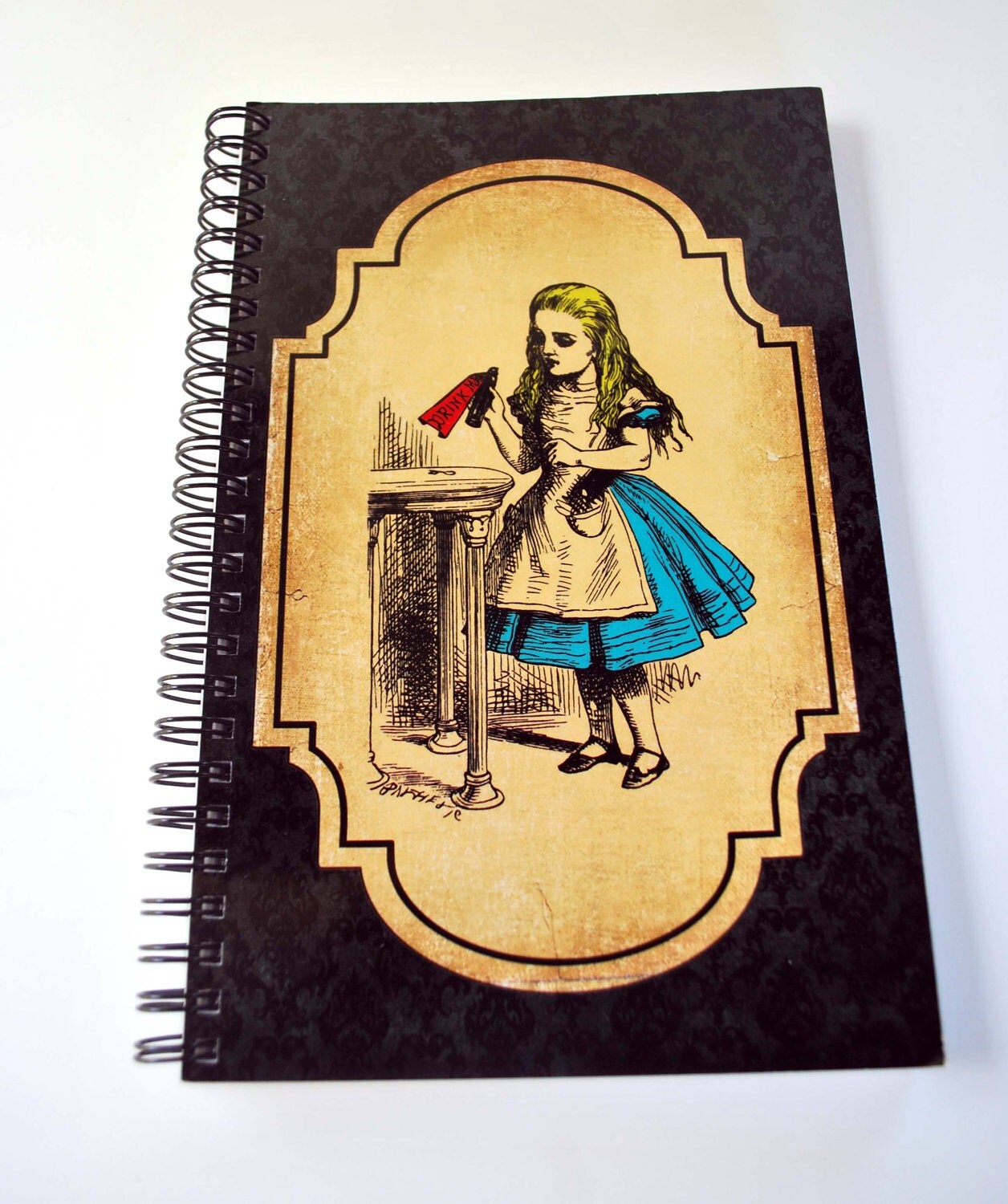 Alice, Drink Me, Alice in Wonderland, Spiral Bound NoteBook, Note Paper, Journal