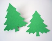 25 Large Green Evergreen Tree Die Cut Punch Embellishments - No312