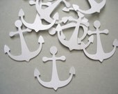 100 White Anchor punch die cut confetti embellishments - No160