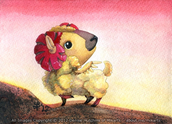 Chibi Aries Watercolor Astrology Print