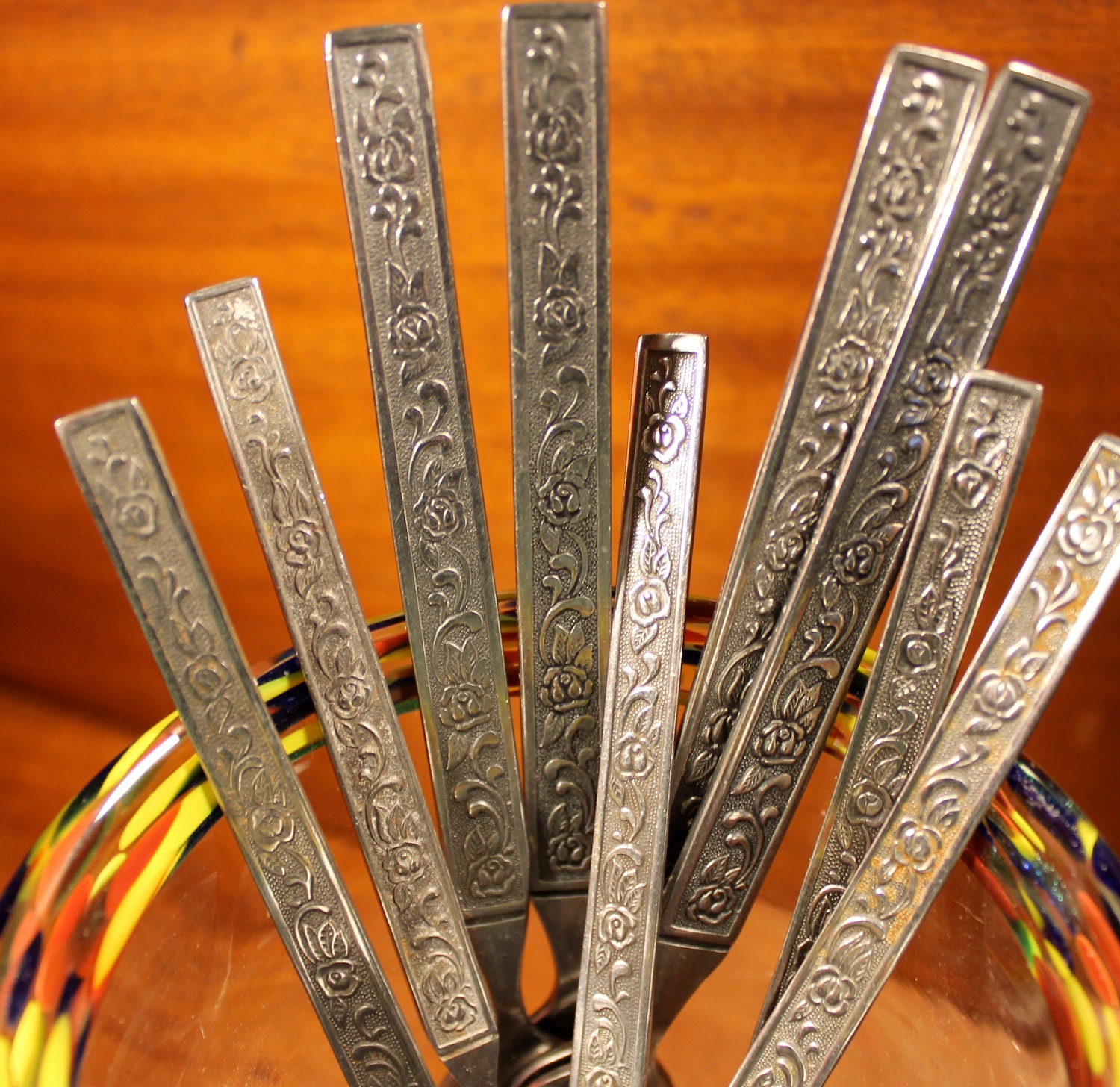 Reserved For TIFFANY Vintage silverware from NATIONAL in COSTELLANO pattern Stainless Flatware