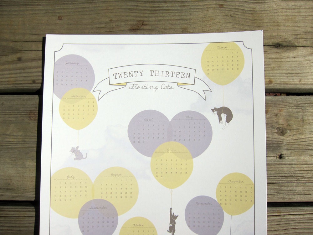 SALE  2013 Floating Cats Calendar