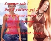 Summer Sale, Buy any 3 Crochet patterns, get 2 for free all 5 on your choice. Swimsuit, cover up, sweater, dresses.