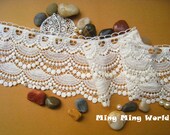 Cotton Ebroidered Lace -2 Yards Ivory Rural Breath Lace Trim