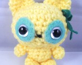 Amigurumi Kawaii Yellow Teddy Bear Lemon Pie Lady Bear With Ribbon Plush Doll Toy