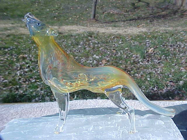 blown glass wolf