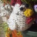 Crochet Stuffed Chicken - Offwhite Chicken Amigurumi with Cranberry Comb- Little Chicken Plush Home Decor