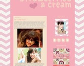 Strawberries and Cream- Premium Premade Blog Template for Blogger- Graphic Design - Installation Included