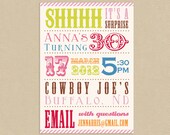 Printable Surprise Birthday Party Invitation 4x6 or 5x7 Colorful Circus Poster