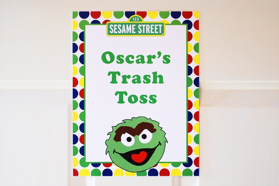 Sesame Street Birthday Party - Signs - Set of 4 - Primary Colors
