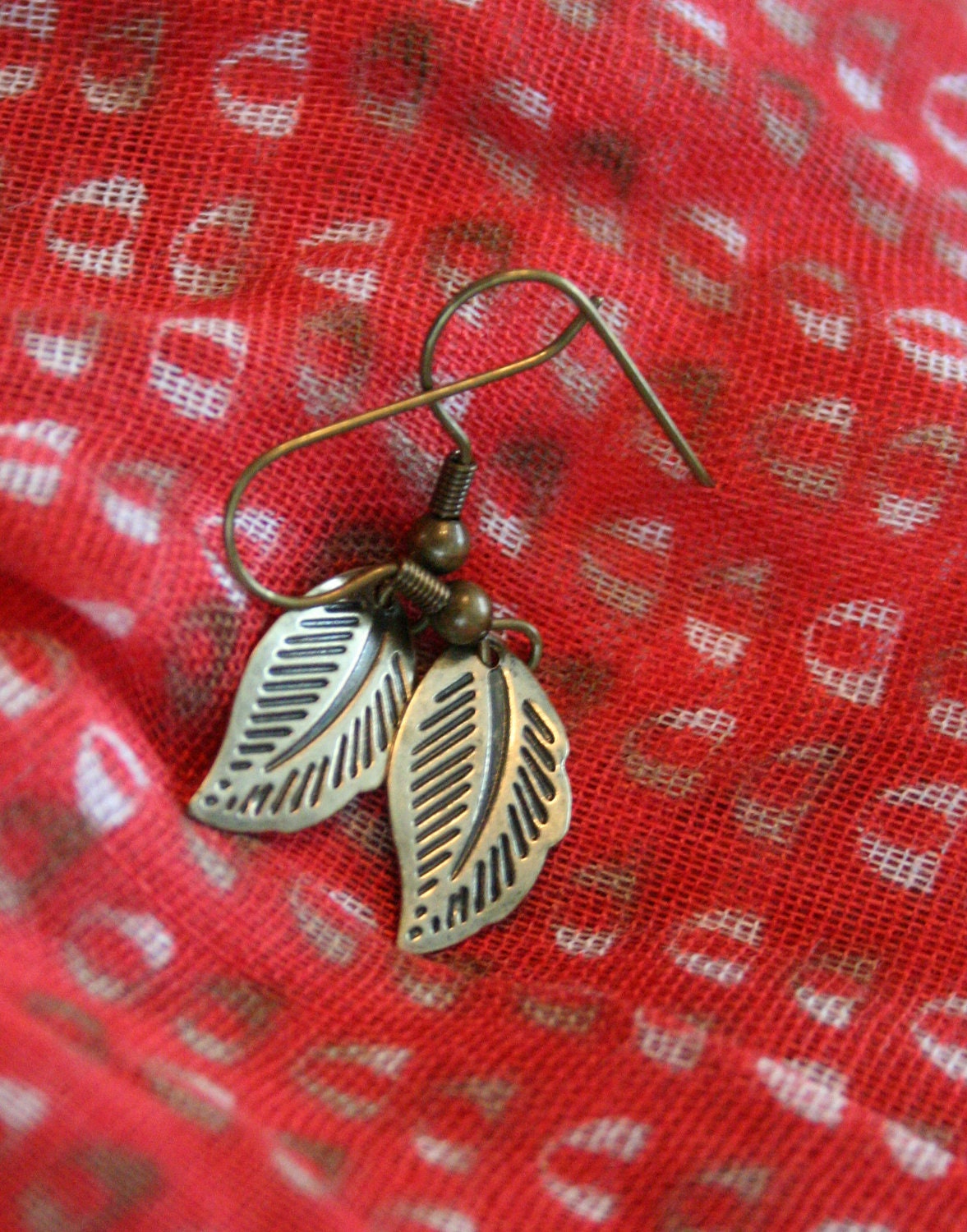 SALE Bronze Petite Leaf Earrings