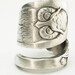 Owl Ring Spoon Ring with Owl Sterling Silver, Handcrafted in Your Size (2870)