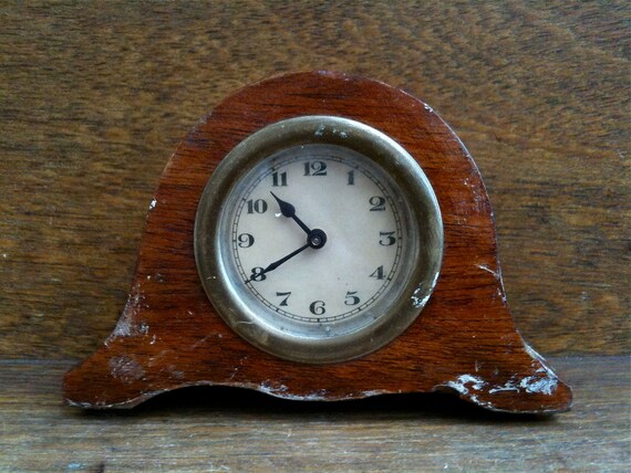 Antique horloge morceau anglais petit manteau de bois vers de 1910 / English Shop