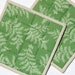 Cotton potholders in green fern print fabric -set of 2