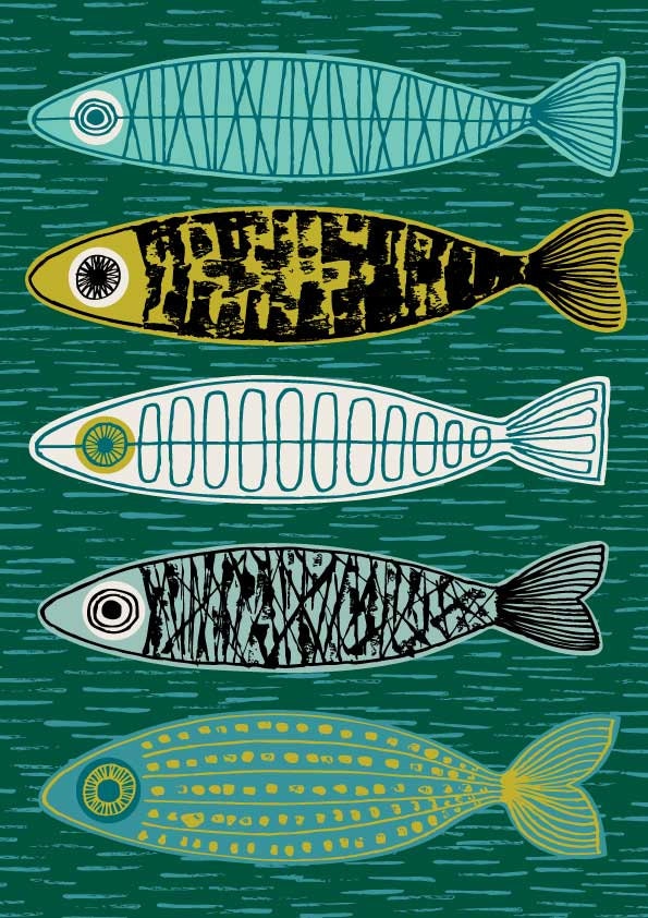 Five Fish, limited edition giclee print