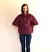 1960s Cape Coat. Magenta. Cloak / Jacket. Boxy / Swing.