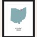Ohio State Love Map Silhouette 8x10 Print - Customized
