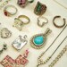 Rhinestone Costume Jewelry Lot, Rings Necklaces Pendants Bracelets Earrings, Large Jewellery Lot