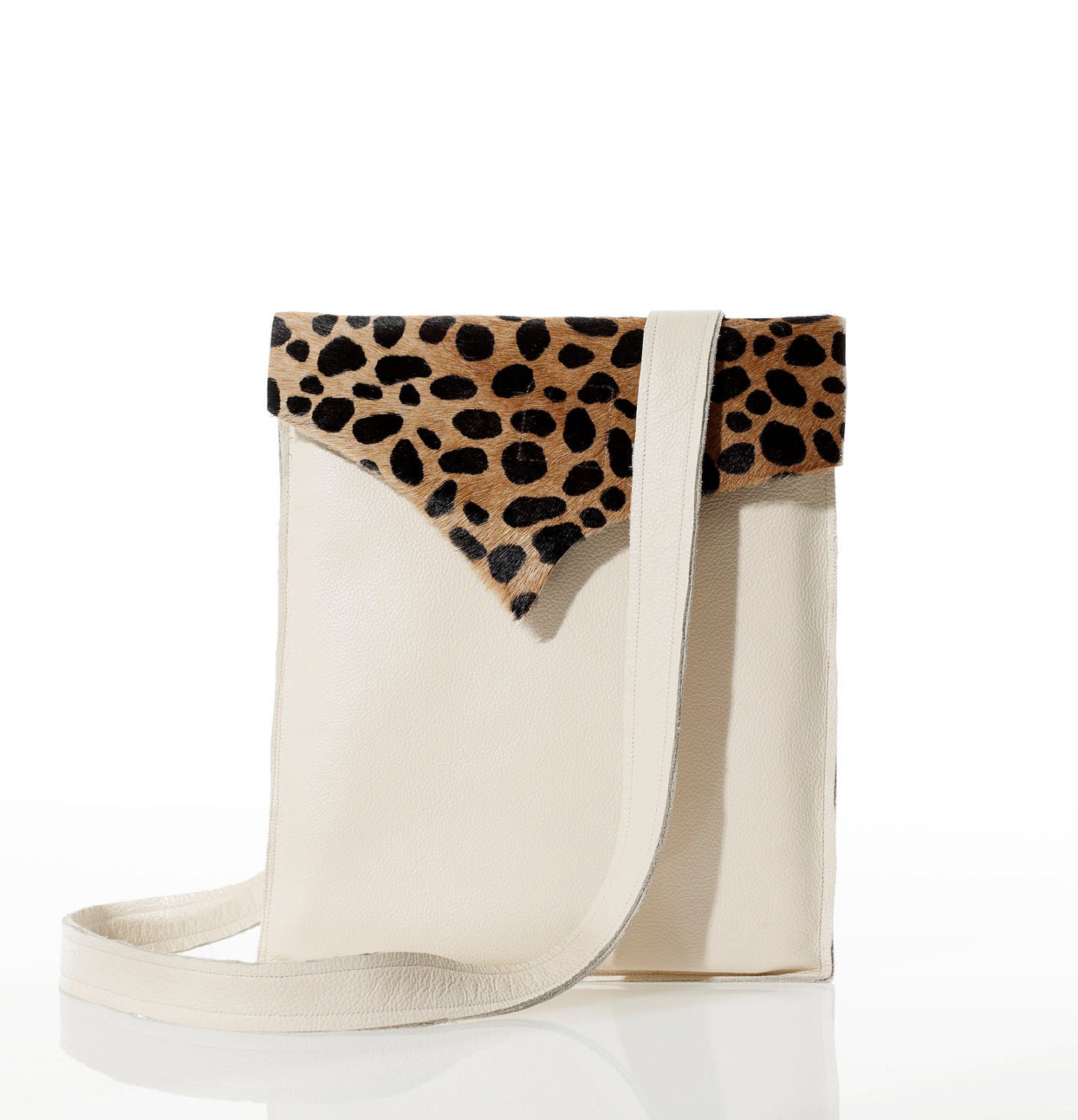 Animal tablet Tote  One of a kind leather ipad bag/pocket book.  Also has detach straps and back outside pocket.