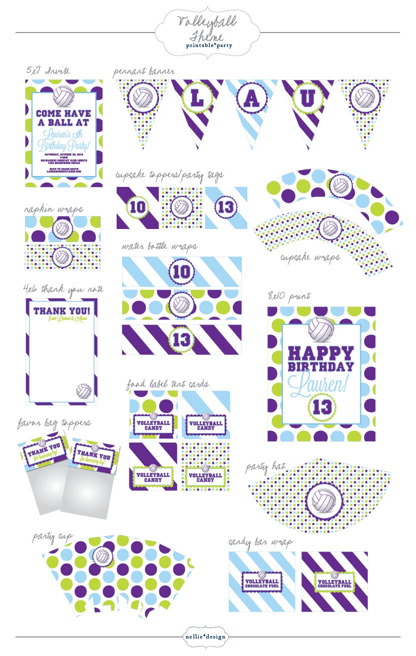 Volleyball Party - Printable Designs