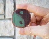 Yin Yang Brooch / Natural Wood Jewelry / Eco Friendly Pin