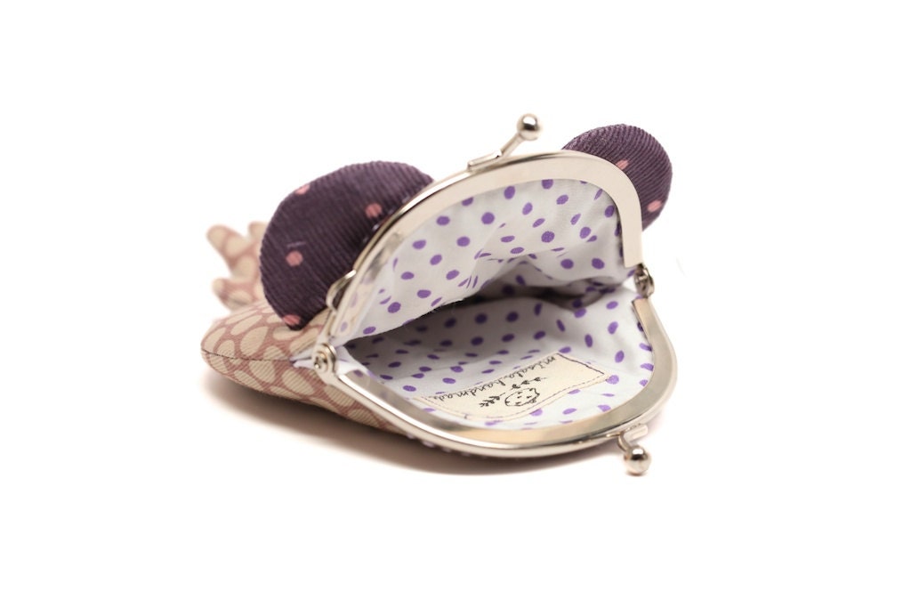 Little grey bear clutch purse