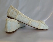 Something Blue Wedding Ballet flats..vintage lace and Swarovski crystals..custom orders