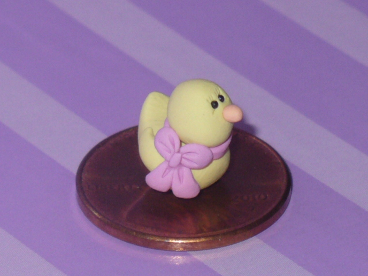 Miniature Rubber Ducky with Pink Bow