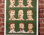 Facial Hair of the 20th Century Print Green