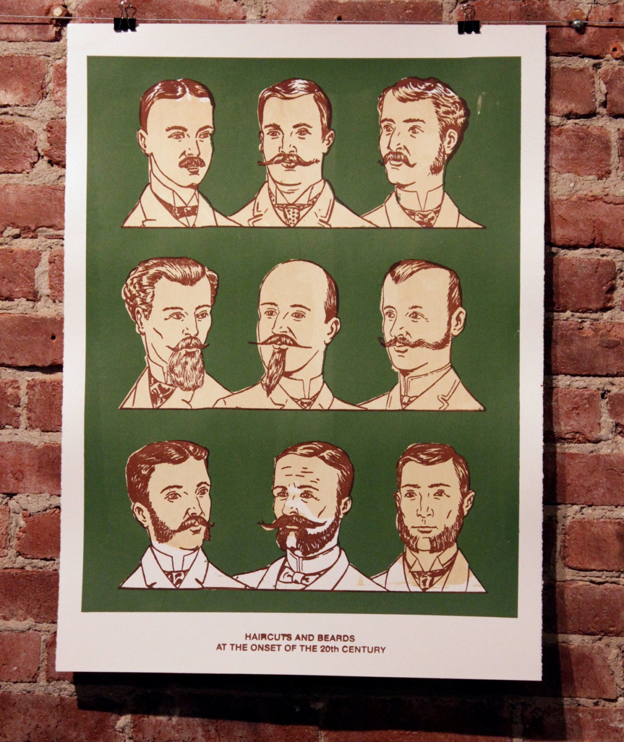 Facial Hair of the 20th Century Print Green