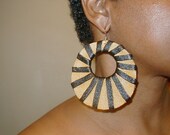 Leather earrings, double leather hoops. (Reversible)