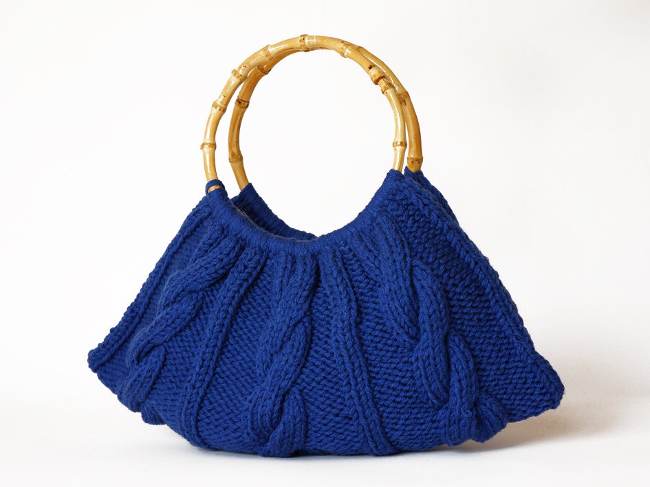 dark blue hand bag Handmade - Handbag - Shoulder Bag