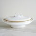 Vintage White China Covered Dish - English Shabby Chic Cottage