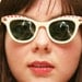 1950's Cat Eye Sunglasses White Candy Cane Red Stripe Browline Ready to Wear Green Lens Butterfly Temple Resort Beach Wear