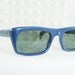 60s Sunglass 1960's Blue Sunglasses Modern Cobalt Flat Top Wrap Around Mod Unisex 49/22 Non Prescription Willson USA