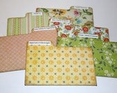 Divider Cards of Formica - Set of 6 Yellow Green and Red Farmhouse Floral Custom 4x6 Recipe Divider Cards