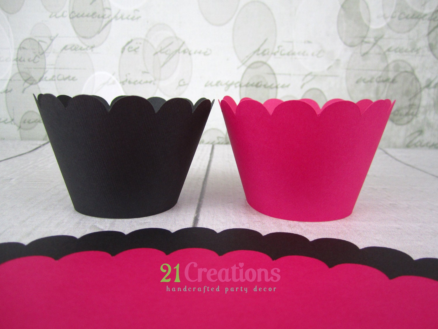 Hot Pink and Black cupcake wrappers - set of 12 Il_170x135
