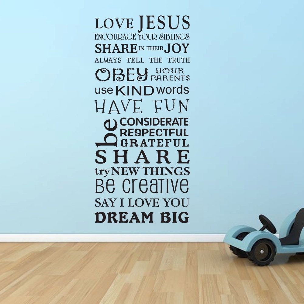 Kids rules Rules for Children vinyl wall decal art
